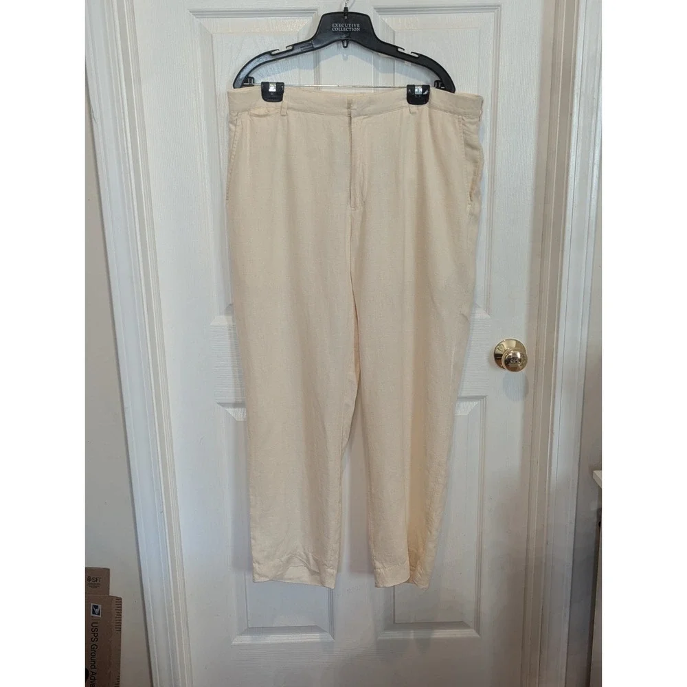 Coastal Quiet Luxury 100% Linen Pants Cream Polo Ralph Lauren 38x32